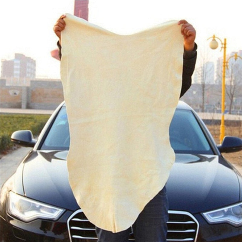 Natural Chamois Leather Car Cleaning Cloth Genuine Leather Wash Suede Absorbent Quick Dry Towel Streak Free Lint Free 5 Size