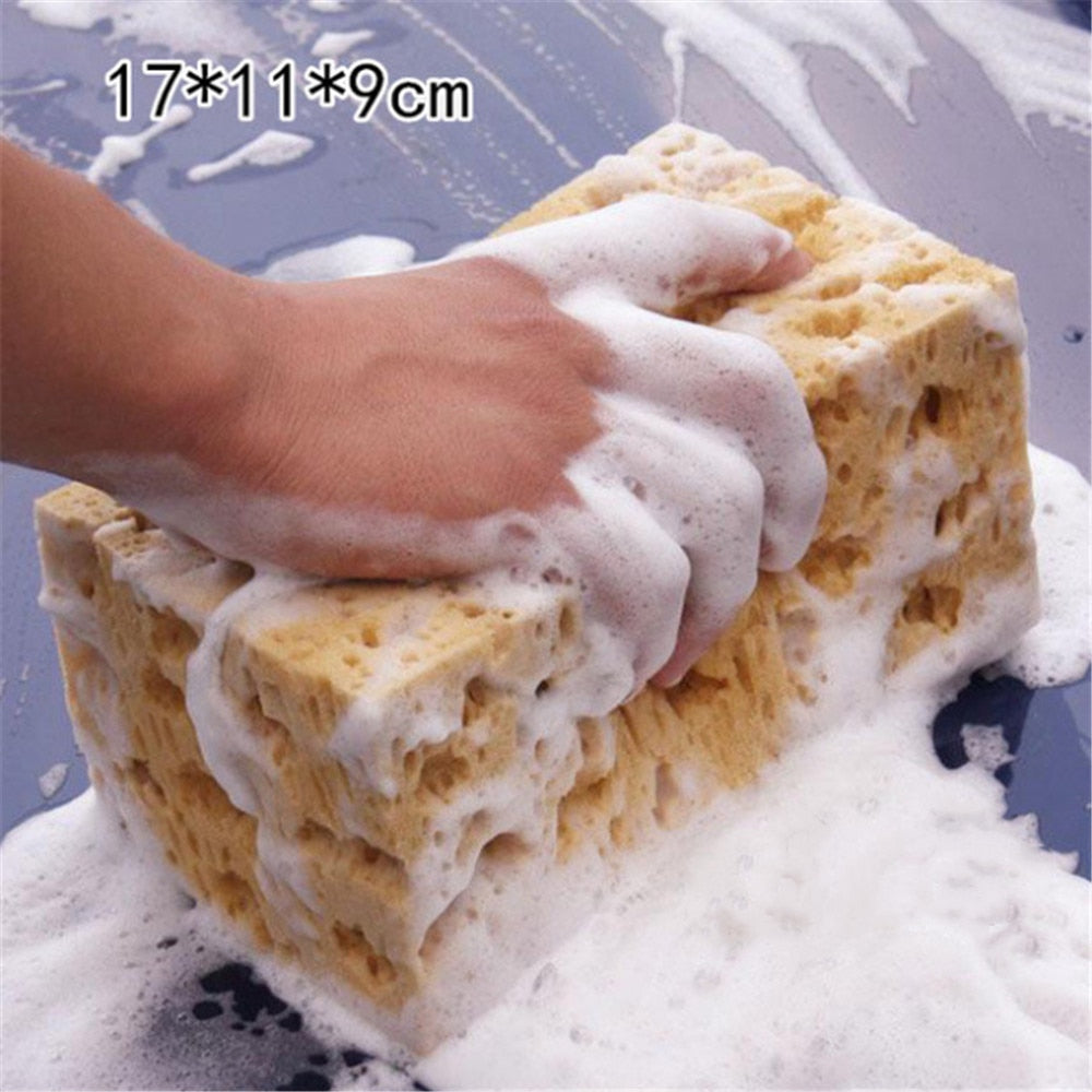 1pc Coral Sponge Macroporous Car Auto Washing Cleaning Sponge Block Honeycomb Car Cleaning Cloth Yellow Car Cleaner Tools